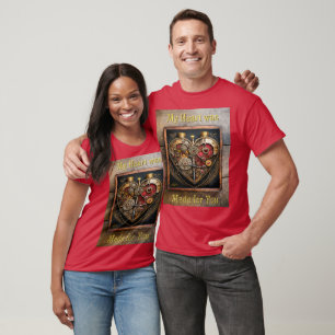 Steampunk Rubies And Gears Dark Heart T-Shirt