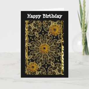 Steampunk rust machinery cogs mechanical card