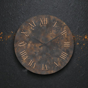 Steampunk Rustic Metal Wall Clock