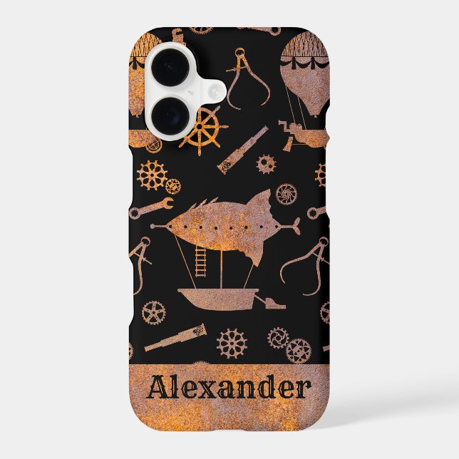 Steampunk Rusty Airships Theme Custom Name (Back)
