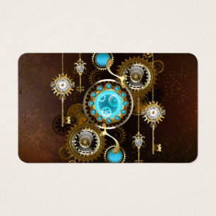 Steampunk Rusty Background with Turquoise Lenses