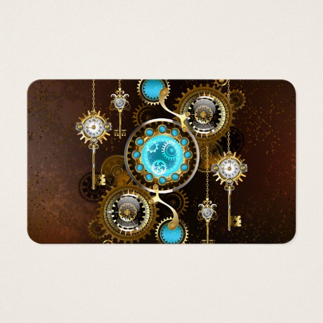 Steampunk Rusty Background with Turquoise Lenses (Front)