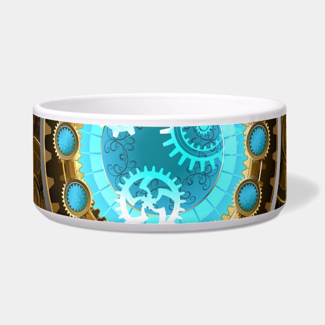 Steampunk Rusty Background with Turquoise Lenses (Front)