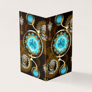 Steampunk Rusty Background with Turquoise Lenses