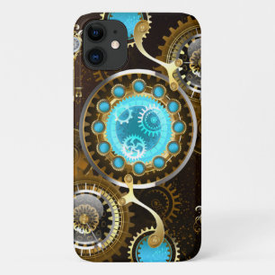 Steampunk Rusty Background with Turquoise Lenses Case-Mate iPhone Case