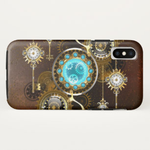 Steampunk Rusty Background with Turquoise Lenses Case-Mate iPhone Case