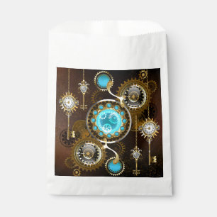 Steampunk Rusty Background with Turquoise Lenses Favour Bags