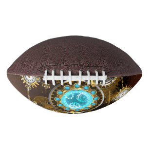Steampunk Rusty Background with Turquoise Lenses Football