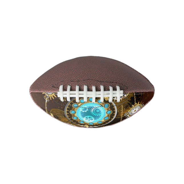 Steampunk Rusty Background with Turquoise Lenses Football (Front)