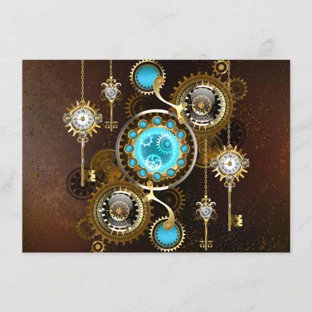 Steampunk Rusty Background with Turquoise Lenses Menu (Front)