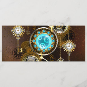 Steampunk Rusty Background with Turquoise Lenses Menu