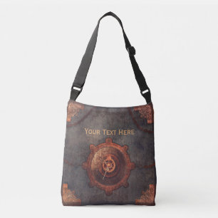 Steampunk Rusty Clock Crossbody Bag