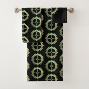 Steampunk Rusty Clockwork Gears Bath Towel Set