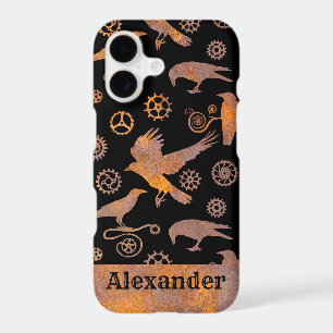 Steampunk Rusty Gears and Crows Custom Name