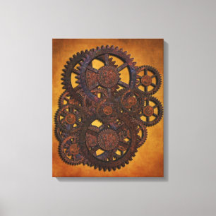Steampunk Rusty Gears Canvas Print