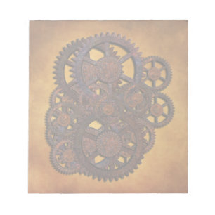 Steampunk Rusty Gears Notepad