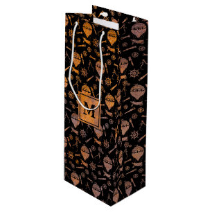 Steampunk Rusty Hot Air Balloons Monogram Block Wine Gift Bag