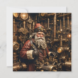Steampunk Santa Christmas Greeting Card