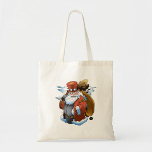 Steampunk Santa Christmas Vintage Style Tote Bag