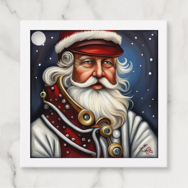 Steampunk Santa Claus Favour Tags (Front)