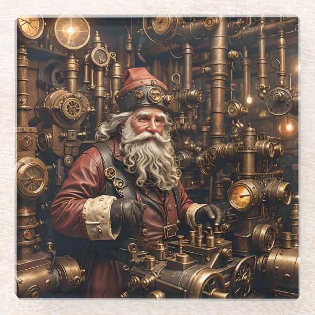 Steampunk Santa Coaster (Front)