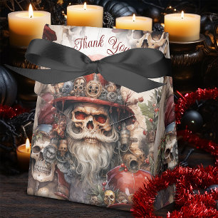 Steampunk Santa Skull Red Top Hat Gothmas Gothic Favour Box