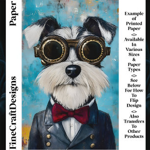 Steampunk Schnauzer Dog Bow Tie Z9 Scrapbook Paper