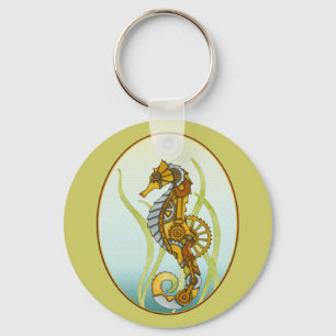 Steampunk Seahorse Key Ring