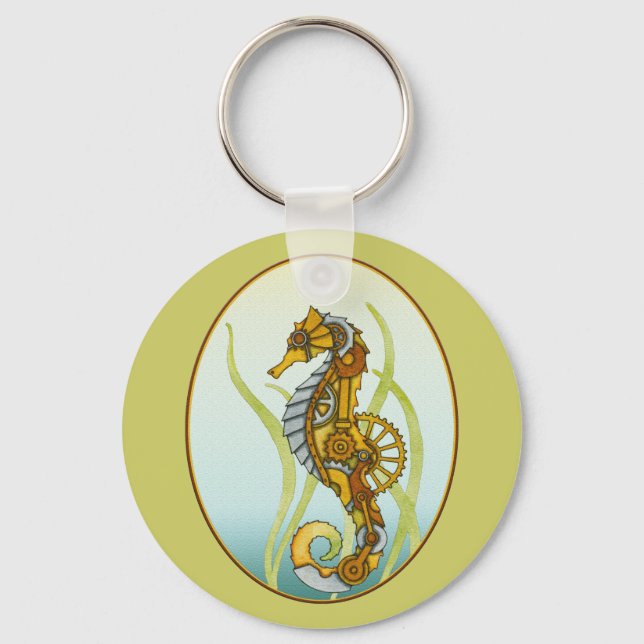 Steampunk Seahorse Key Ring (Front)