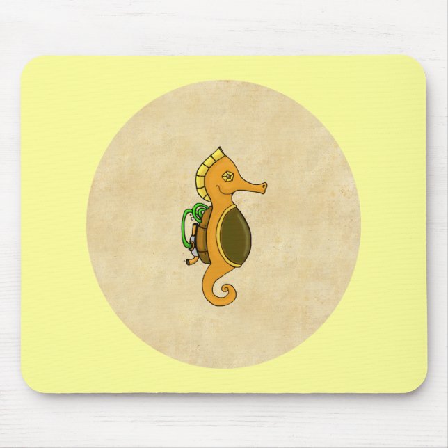Steampunk Seahorse Mouse Pad (Front)