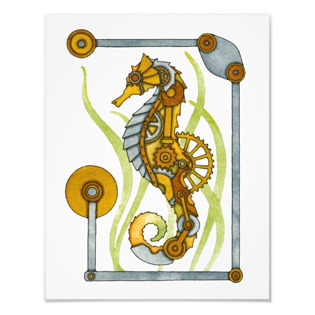 Steampunk Seahorse Photo Print (Front)