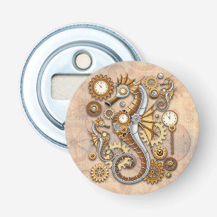 Steampunk Seahorse Vintage Surreal Art Bottle Opener