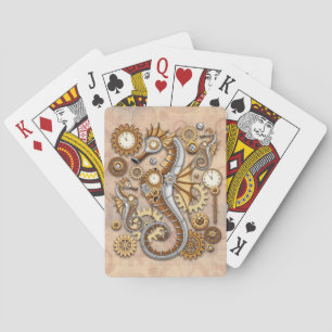 Steampunk Seahorse Vintage Surreal Art Playing Cards