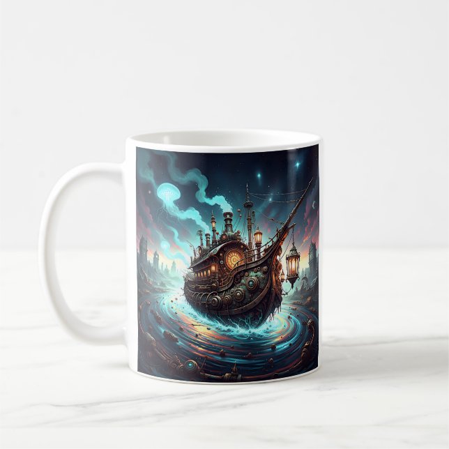 Steampunk Ship Coffee Mug (Left)