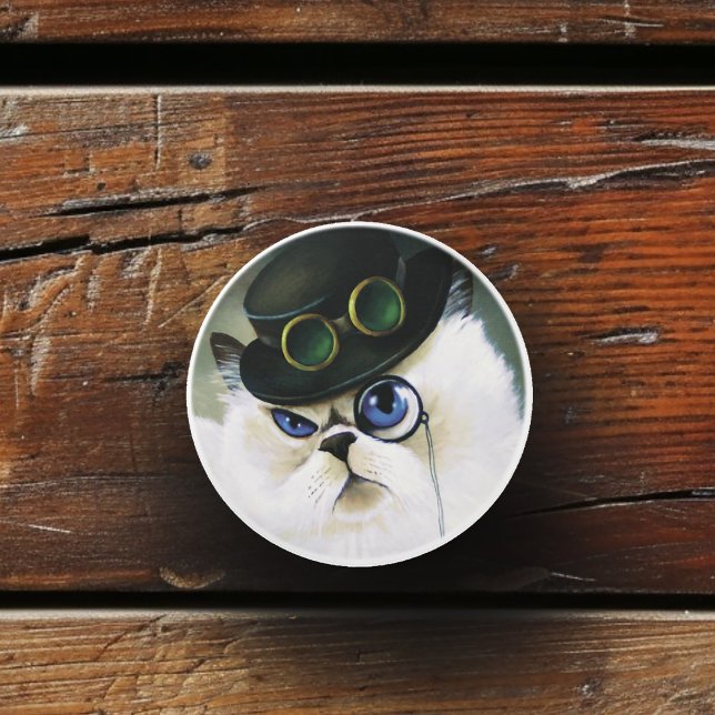 Steampunk Siamese Persian Cat Ceramic Knob (Creator Uploaded)