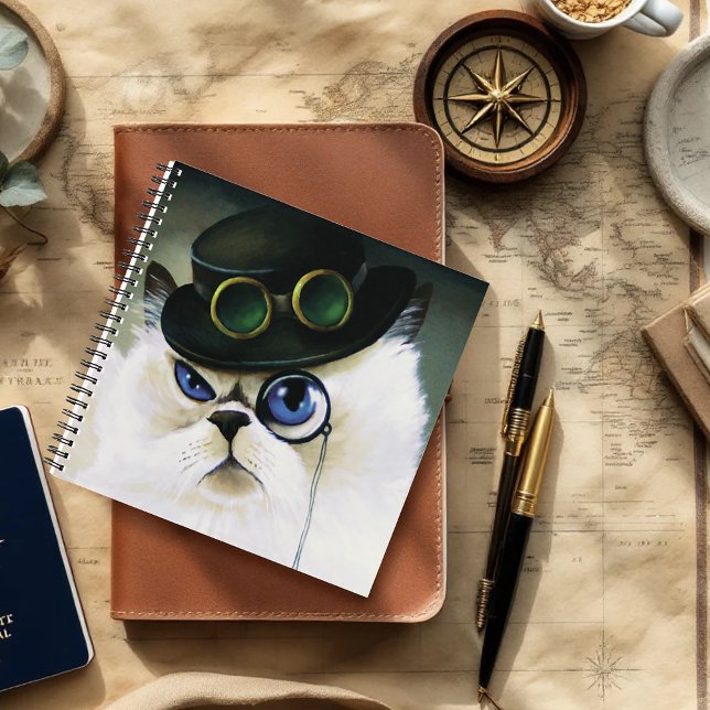 Steampunk Siamese Persian Cat Notebook (Creator Uploaded)