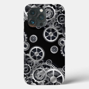 Steampunk Silver Gears  iPhone 13 Pro Case