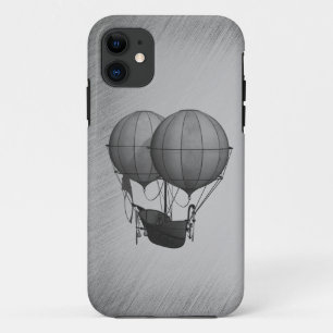Steampunk Silver Hot Air Balloons with Ship Case-Mate iPhone Case