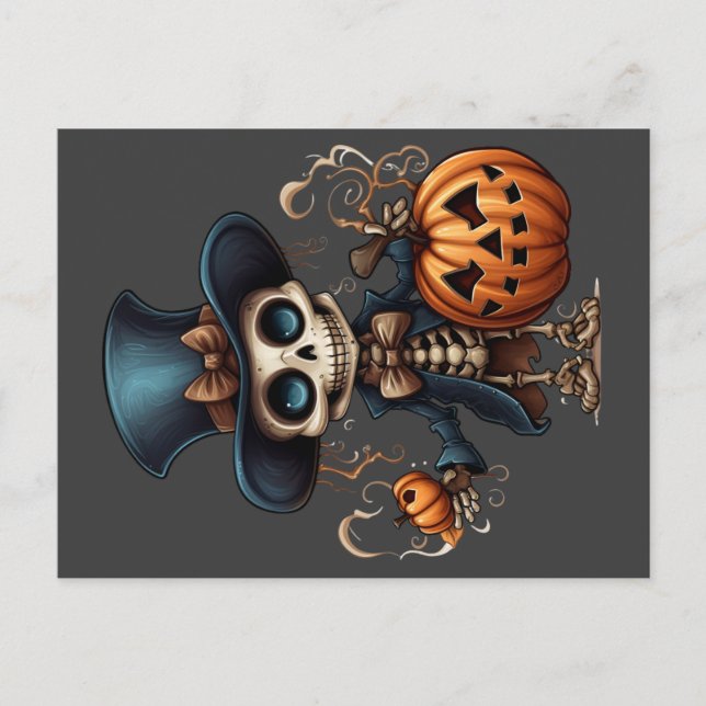 Steampunk Skeleton Postcard (Front)