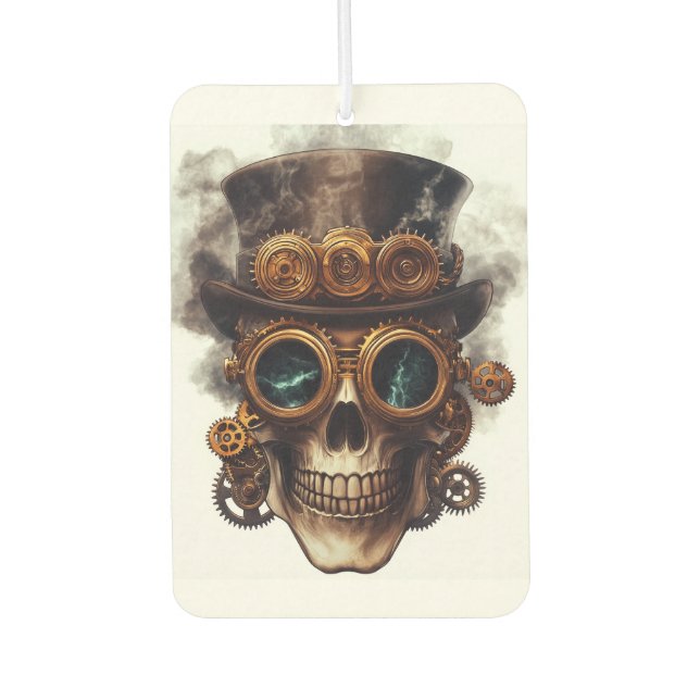 Steampunk Skull Engine Car Air Freshener (Front)