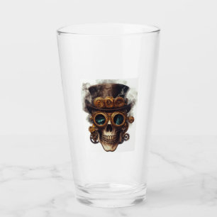 Steampunk Skull Engine Glass