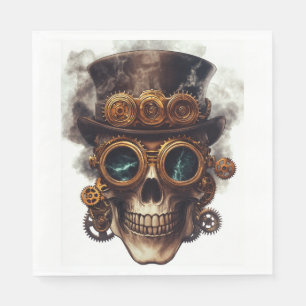 Steampunk Skull Engine Napkin