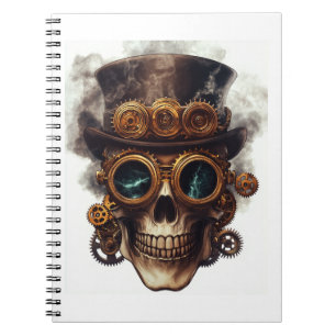 Steampunk Skull Engine Notebook