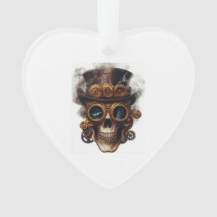 Steampunk Skull Engine Ornament