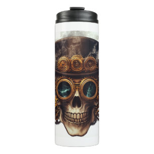 Steampunk Skull Engine Thermal Tumbler