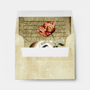 Steampunk Skull Floral Writing A2 Note Envelope