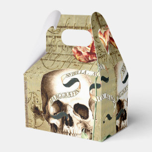 Steampunk Skull Floral Writing Halloween Favour Bo Box