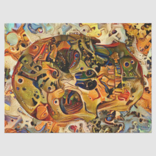 Steampunk Skull Gold Decoupage Tissue Paper