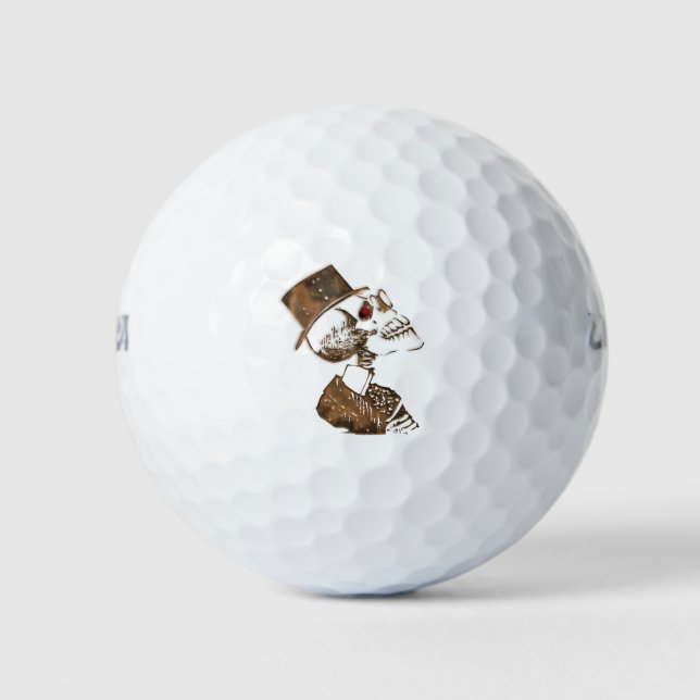 Steampunk Skull Golf Balls (Front)