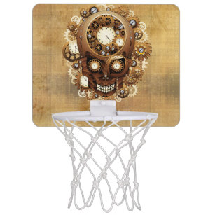 Steampunk Skull Gothic Style Mini Basketball Hoop